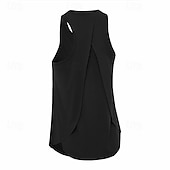 cheap Women's Shirt-Women's Solid Colored Tank Top Workout Tops Loose Fit Elastic Sweat-Wicking Breathable Tennis Pickleball Yoga Crew Neck Top Black White Yellow Tennis Clothing