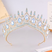 Χαμηλού Κόστους Τιάρες &amp; Στέμματα-Crown Tiaras Headdress Alloy Wedding Birthday Vintage Cute With Rhinestone Headpiece Headwear