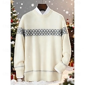 preiswerte Wollpullover für Herren-Herren-Weihnachtspullover aus hochwertiger, reiner Wolle und Kaschmir, Rundhalsausschnitt, klassisches Argyle-Strickmuster, Fair-Isle-Pullover, weich, warm und atmungsaktiv.