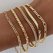 preiswerte Armbänder &amp; Armreifen-Damen Kettenarmband Klassisch Kugel Mode Kupfer Armband Schmuck Weiß / Gold Für Ferien Date Festival