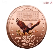  250周年記念コイン - 黄金のアメリカンフラッグ＆リバティベルデザインコレクティブルコイン、展示用の耐久性金属記念コイン、コレクターの愛国心セミクインテセンニアル