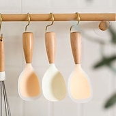 preiswerte Küchenutensilien &amp; Gadgets-Silikonlöffel, antihaftbeschichtet, Kochlöffel, hitzebeständig, für Reiskocher, langlebige Küchenhelfer