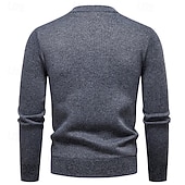 Недорогие мужской пуловер-свитер-Муж. Пуловер Свитер Вязаный свитер Рельефный узор Вязать Обычные топы Трикотаж Геометрический принт Вырез под горло Мода Классический Отпуск На каждый день Одежда Наступила зима Синий Винный L XL 2XL