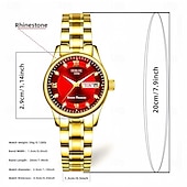 economico Orologi al quarzo-L'orologio al quarzo da donna è alla moda casual ed elegante con una scala digitale in strass e un quadrante luminoso con doppio calendario - La migliore scelta regalo per la Festa della Mamma per le