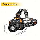 זול פנסים טקטיים-פנס ראש לד סופר בהיר, נטען ב-USB, עמיד במים, IP65, פנס ראש ללא ידיים, יעיל ונוח. מתאים לתיקונים ביתיים, פעילויות חוץ כמו טיולים רגליים, קמפינג ודיג