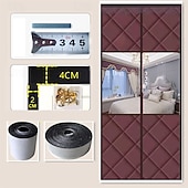 billige Skjerm for vindu og dør-Magnetisk flueskjermdør, vinterdørgardin i bomull med vindusdesign, fortykket termisk isolert vindtett skillevegg for hjemmet, kaldsikker romdeler med trekk