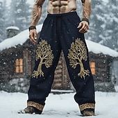 economico Pantaloni casual stampati da uomo-Per uomo Vichingo Albero della vita Arte celtica Pantaloni Pantaloni casual Misura del girovita medio Vita elastica con coulisse Vintage Retrò All'aperto Campeggio &amp; Escursionismo Caccia Pantaloni a