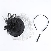 levne fascinátory-Čelenka Látka 30. léta Svatební Čajový dýchánek Dostih koktejl Elegantní Vinobraní S Peří Tyl Přílba Pokrývky Hlavy