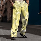 economico pantaloni eleganti da uomo stampati in 3D-Per uomo Geometrico Marmo Arte astratta Pantaloni Pantaloni Eleganti Pantaloni da Abito Misura del girovita medio Moda Casual All'aperto Abbigliamento Quotidiano Pantaloni eleganti con vestibilit