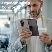 رخيصةأون جراب سامسونج-هاتف غطاء من أجل سامسونج جالاكسي Z فولد 7 زي فولد 6 Z Fold 5 Z Fold 4 غطاء خلفي حالة الامتزاز المغناطيسي مع حامل مغناطيس دعم الشحن اللاسلكي مكتب  /  الأعمال الكمبيوتر الشخصي جلد PU