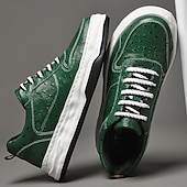 tanie Casualowe sneakersy-męskie zielone trampki ze sztucznej skóry – stylowe i wytrzymałe, idealne na co dzień, na niezobowiązujące wyjścia i do modnego stylu ulicznego