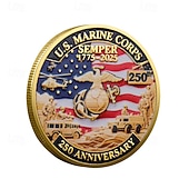 halpa Yhdysvaltojen 250-vuotisjuhla-250-vuotisjuhlan muistokolikot – Yhdysvaltojen merijalkaväen suunnittelu keräilykolikot kestävät metalliset näyttelykolikot keräilijöille ja lahjaidea patriotinen sotilasaihe semikvinkentenniaalille