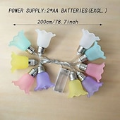 billige Feststrenglys-LED ballet skjørt eventyr lyslenker 2m 10 LED 3m 20 LEDs batteridrevet passende bryllup valentinsdag bursdagsfest hjem hage balkong feriedekorasjon