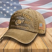 billige U.S 250-årsjubileum-Til ære for 250-årsjubileet for USMC, retro vasket caps, USAs 250-årsjubileumshatt, marinekorps-baseballcaps, patriotisk gave til menn