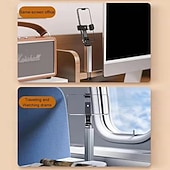 ieftine Suporturi pentru telefoane-Set 2 suporturi de telefon pentru duș suport pliabil detașabil retractabil pentru telefon pentru birou în exterior compatibil cu toate telefoanele mobile accesoriu pentru telefon