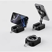 رخيصةأون حامل هاتف-حامل هاتف مغناطيسي 3 في 1 للاستخدام في صالة الألعاب الرياضية، مغناطيسات قوية تلتصق بالأسطح المعدنية، حامل هاتف محمول للصالات الرياضية/السفر