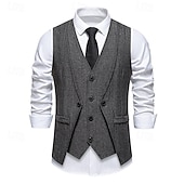 cheap Men's 1920s Costumes-Retro Vintage Roaring 20s 1920s Vest The Great Gatsby Gangster Fancy Dress Men's Halloween Carnival Masquerade Party &amp; Evening Adults' Vest