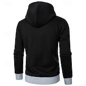 abordables sweats à capuche basiques pour hommes-Homme Sweat à capuche Noir Gris Clair Gris foncé À capuche Bloc de Couleur Patchwork Avec Poches Sport &amp; Loisir Quotidien Fête Polyester Streetwear Basique Occasionnel Automne Hiver Vêtement Tenue