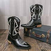 billiga Cowboy &amp; Western Boots-Vita herrstövlar i westernstil, äkta läder, cowboyinspirerad design, perfekta för utomhusevenemang, westernkläder
