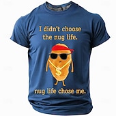 baratos Camisetas engraçadas para homens-Camiseta engraçada &quot;Nug Life&quot;, camiseta &quot;Eu não escolhi a vida de nugget&quot;, camiseta com estampa de nugget de rapper descolado, presente com humor gastronômico para homens, camiseta paródia para