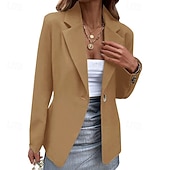 cheap Blazers &amp; Suits-Women's Suits Comfortable Buttons Elegant Fashion Daily OL Style Plain Formal Vacation Office Office / Career Regular Notch Lapel Regular Fit Long Sleeve Outerwear Black White Pink Summer Spring