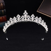 cheap Tiaras &amp; Crowns-Crown Tiaras Headdress Alloy Wedding Birthday Elegant Cute With Rhinestone Pearl Headpiece Headwear