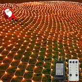 cheap Plug String Lights-Christmas Net Lights Connectable Waterproof String Light 8 Function Timer Remote Control Wedding Festival Party Atmosphere Decorative Lights Low Voltage Safe Plug in