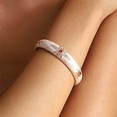 billige Armbånd-Zirkonium Klassisk Totem-serien Årgang Mote Personalisert Etnisk trendy Chrome Armbånd Smykker Svart / Hvit / Oransje Til Bryllup Fest Engasjement Skoleball
