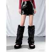 olcso otthoni zokni-bolyhos lábszármelegítők nőknek bolyhos, plüss, téli, kényelmes borjúzokni, puha műszőrme, csizmaszár, aranyos, meleg, réteges zokni, divatos őszi-téli kiegészítők