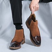 preiswerte Chelsea -Stiefel-Braune Chelsea-Boots aus Kunstleder für Herren – stilvoll und elegant, perfekt für Business Casual, formelle Anlässe und den Alltag.