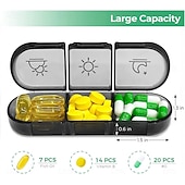 economico deposito bagagli e viaggi-Portapillole settimanale portapillole portatile da viaggio per 3 volte al giorno, 7 giorni, con ampi scomparti per vitamine, medicinali, oli di pesce