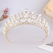 abordables Tiara &amp; Coronas-Tiaras de la corona Vestimenta de Cabeza Legierung Boda Cumpleaños Elegante Estilo lindo Con Cristal Celada Sombreros