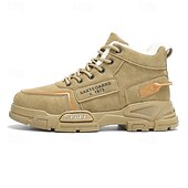 baratos Inverno e botas de neve-Botas de inverno masculinas bege – duráveis e confortáveis, com forro quente, perfeitas para viagens de inverno, caminhadas e atividades ao ar livre.