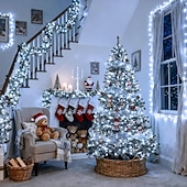 cheap Plug String Lights-Christmas Tree Decorative String Lights Fairy String Lights 8 Function Low Voltage Safety Plug in Holiday Wedding Party Atmosphere Decorative Lights Props 10/20/30/50/100 meters