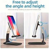 cheap Phone Holder-Adjustable Desktop Phone Holder - Compact Foldable Height-Adjustable Stand with Universal Compatibility