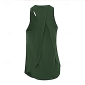 cheap Women's Shirt-Women's Solid Colored Tank Top Workout Tops Loose Fit Elastic Sweat-Wicking Breathable Tennis Pickleball Yoga Crew Neck Top Black White Yellow Tennis Clothing