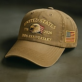 cheap Gifts-250th Anniversary USA Hat United States Baseball Cap 250 Year American Anniversary Hat Eagle Patriotic Embroidery