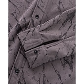 preiswerte Freizeithemden für Herren-Herren Hemd Sommerhemd Freizeithemd Strandhemd Knopfhemd Kaki Militßrgrün Grau Langarm Grafik Revers Urlaub Hawaiianisch Bekleidung Polyester Mode Lässig Bequem