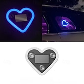 billiga Invändiga bilaccessoarer-Solcellsdrivna bilinteriör miljöljus hjärtformade neon LED-fönsterljus inredningsbelysning idealisk för fordonstillverkning LED miljöbelysning Alla hjärtans dag-present