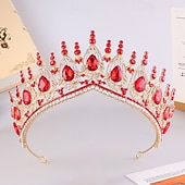 Χαμηλού Κόστους Τιάρες &amp; Στέμματα-Crown Tiaras Headdress Alloy Wedding Birthday Vintage Cute With Rhinestone Headpiece Headwear