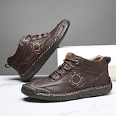 economico Stivaletti alla caviglia-sneakers da uomo in similpelle marrone con lacci: eleganti e versatili, ideali per il lavoro, l'abbigliamento casual e le attività all'aperto