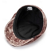 baratos Chapéu para Homem-Homens Boina Chapéu Ascot chapéu de jornaleiro Preto Vinho Veludo Cotelê Jacquard Moda Casual Rua Diário Tecido Ajustável Filtro Solar Respirável