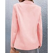 cheap Blazers &amp; Suits-Women's Suits Comfortable Buttons Elegant Fashion Daily OL Style Plain Formal Vacation Office Office / Career Regular Notch Lapel Regular Fit Long Sleeve Outerwear Black White Pink Summer Spring