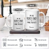 voordelige Mokken &amp; Bekers-Gepersonaliseerde cadeaumok voor het middelste kind, met aangepaste naam, keramische koffiemok, wie maakt de regels, 11/15 oz, witte verjaardag, kerstmis, familie, humor, koffiemokken, bekers