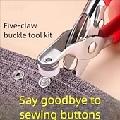 cheap Arts, Crafts &amp; Sewing-100pcs Stainless Snap Button Fastener Kit with Tool Set &amp; Heavy-Duty Pliers-Like Tool (9.5mm) - 10 Color-Coded Snap Buttons for Clothing, Jeans, Bags, Jackets