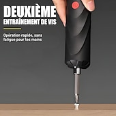 abordables Juegos de destornilladores-Destornillador eléctrico inalámbrico, destornillador inalámbrico mejorado con juego de brocas, kit de herramientas pequeño con 13 puntas, carga tipo C, ideal para muebles y reparaciones domésticas.