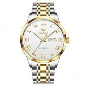 halpa Mekaaniset kellot-OLEVS Miesten Mekaaninen Kello Luksus Muoti Liiketoiminta Rannekello Automaattinen Mekaaninen Kello Vesitiivis loistava Ruostumaton Teräs Viikko Miesten Kello