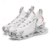 Χαμηλού Κόστους Ανδρικά Παπούτσια Τρεξίματος-Ανδρικά λευκά και γκρι αθλητικά αθλητικά παπούτσια - παπούτσια υψηλών επιδόσεων με αναπνεύσιμο σχεδιασμό για τρέξιμο, υπαίθριες δραστηριότητες και καθημερινή χρήση