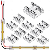 Недорогие LED аксессуары-10 шт., 20 шт., 50 шт. Разъемы 4-в-1 для светодиодных лент 8 мм, 10 мм, 2-контактные, cob/smd 2835/3528, прямые, угловые, между полосами &amp;от полосы к проводу