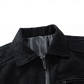 economico Giubbotti Casual-Per uomo Giacca Leggera Giacca in Velluto a Coste Giacca Casual Giacca da Lavoro Vacanza Casuale Traspirante Tasca Primavera Autunno Inverno Semplice Moda Classico Bavero Regolare Nero Cachi Verde